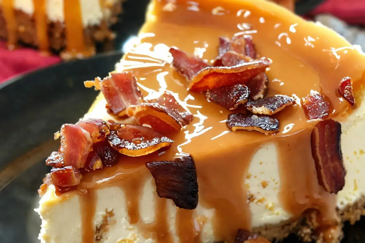 Bacon Bourbon Caramel Cheesecake