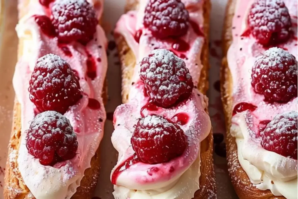 Raspberry and Cream Éclairs