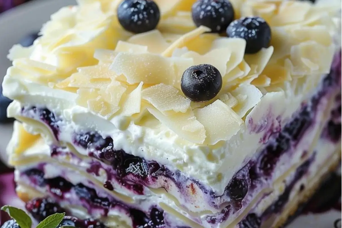 White Chocolate Blueberry Lasagna