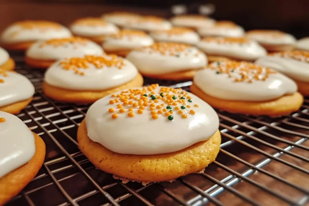 Pumpkin Sugar Cookies with Cream Cheese Frosting