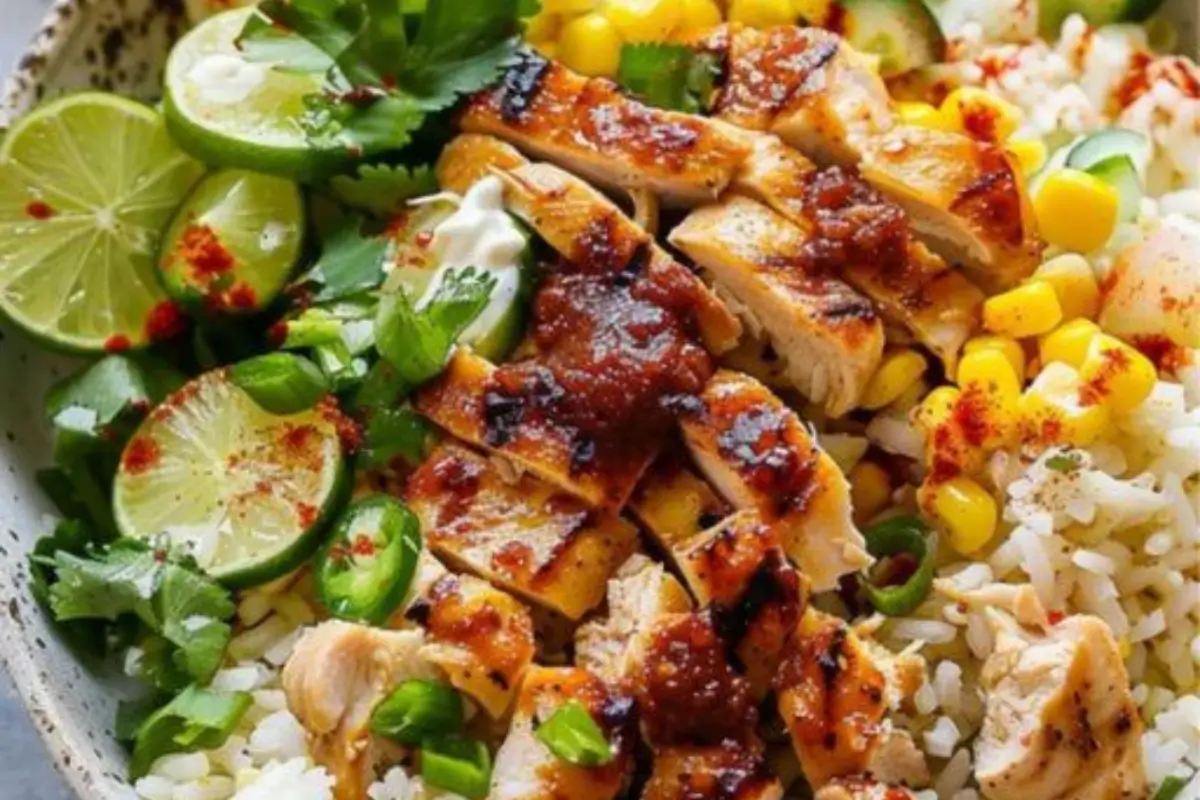 Street Corn Chicken Rice Bowl